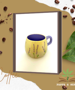 Cream and Lavender Stoneware Mug